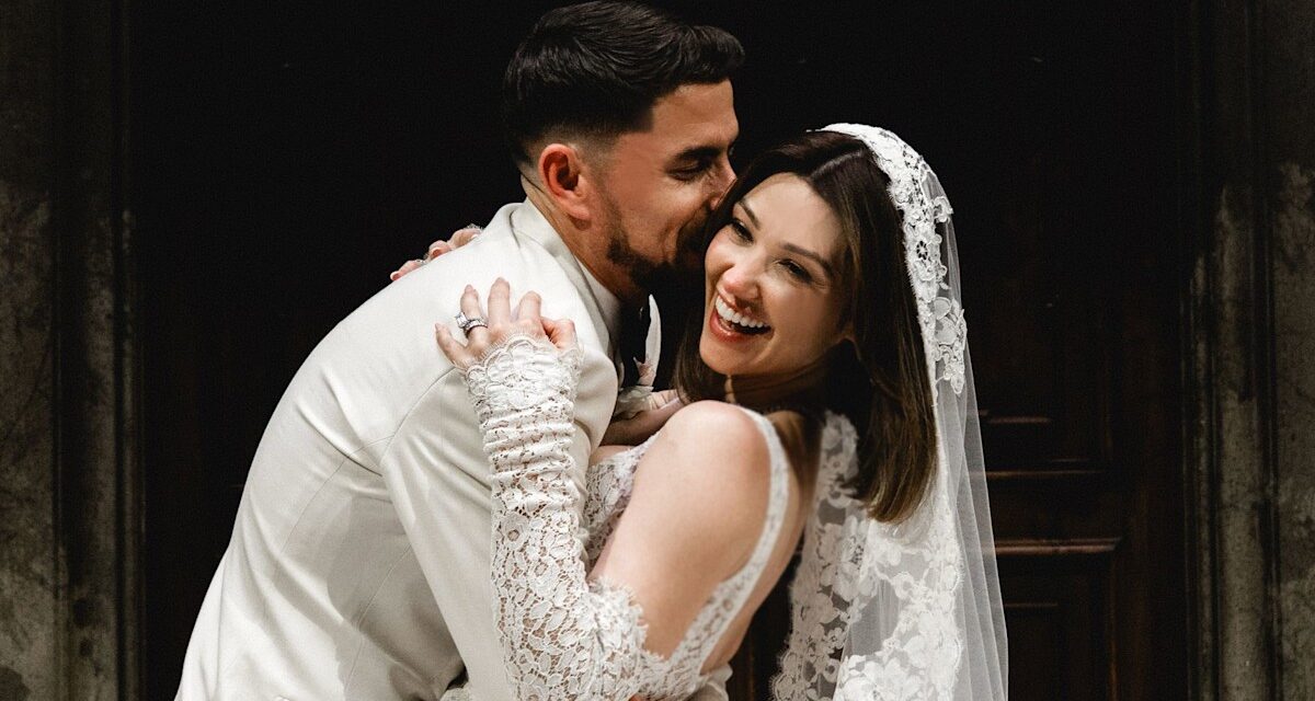 Les trois robes de mariée éblouissantes du footballeur Jorginho Cat Harding Harding ont été révélées – voir photos