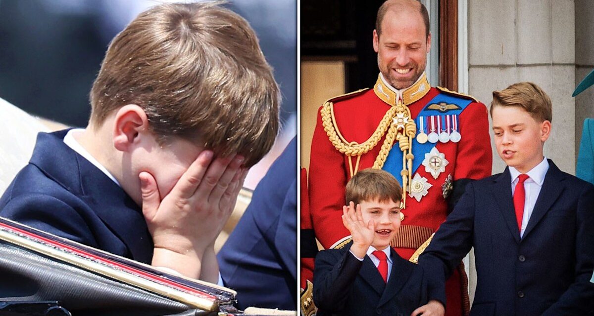 Le prince William corrige le prince George pendant le moment de balcon de clignotement