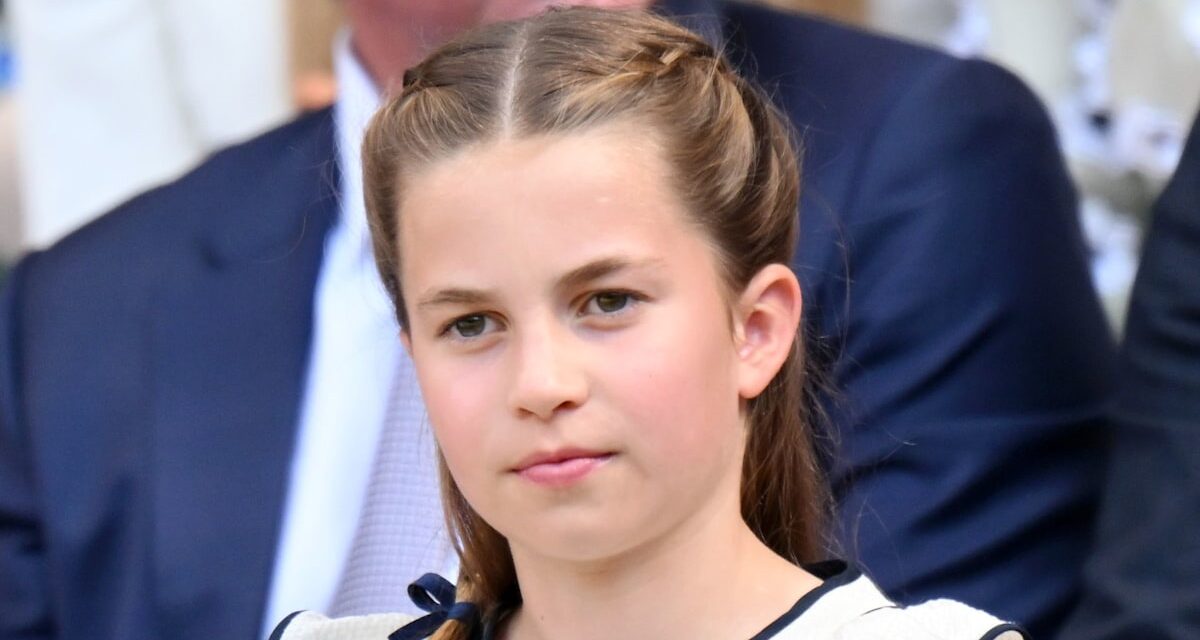 La princesse Charlotte est si douce dans la robe de soleil flottante avec des cheveux les plus soignés Raiponel