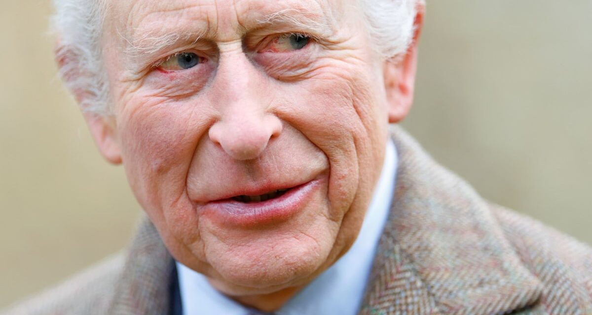 King Charles illustré avec un bâton de marche sur de nouvelles photos à la maison