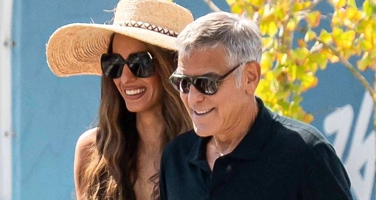 Amal Clooney est une déesse coulée alors qu&rsquo;elle soutient le mari frappé d&rsquo;une maladie George