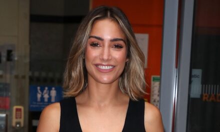 Frankie Bridge éblouit dans la tendance des jupes transparentes – et c&rsquo;est un sosie de créateur à 36 £