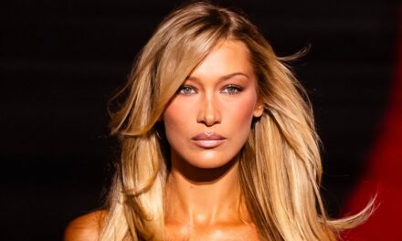 Bella Hadid vient d&rsquo;assortir ses lunettes à son haut de fête à épaules dénudées à 79 £