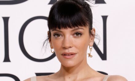 Lily Allen porte une mini-robe sans bretelles découpée pour se produire sur scène avec Dakota Johnson