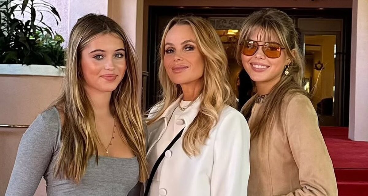 Amanda Holden jumelle avec ses filles sosies Lexi et Hollie pour une réunion de famille festive
