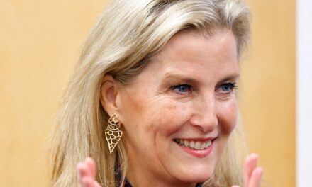 La duchesse Sophie présente une robe écarlate cintrant la taille – qu&rsquo;elle possède en 5 couleurs