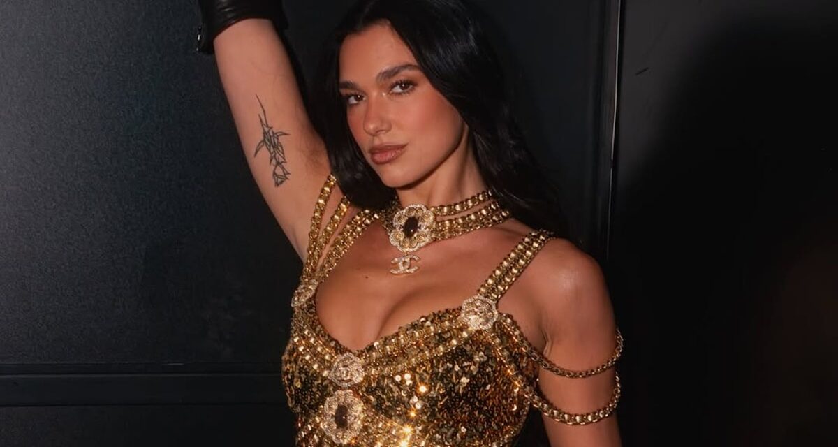 Dua Lipa éblouit dans un body en cristal époustouflant et des résilles punk