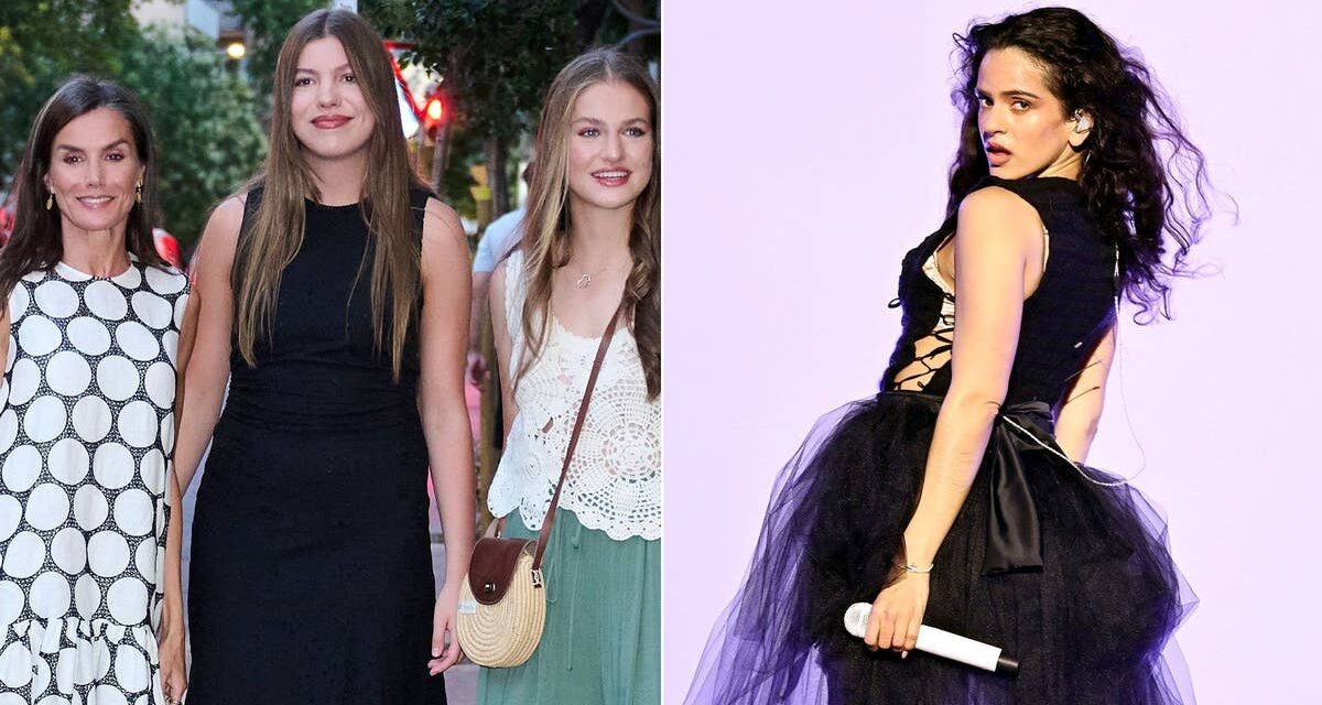 La reine Letizia sort secrètement avec ses filles sosies, la princesse Leonor et l&rsquo;infante Sofia, pour le concert de Rosalia