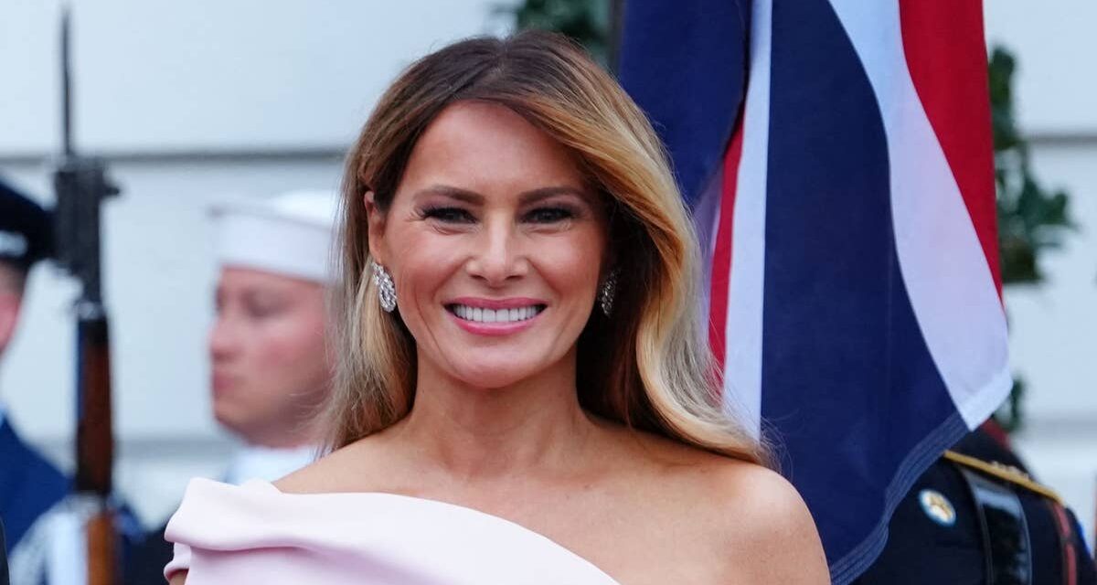 Melania Trump fait une grande entrée dans une tenue haute couture Dior de la tête aux pieds à 80 000 $ lors d&rsquo;un dîner d&rsquo;État