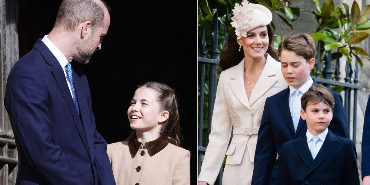 Prince George a l&rsquo;air si grand aux côtés de ses frères et sœurs Charlotte et Louis au service royal de Pâques – meilleures photos