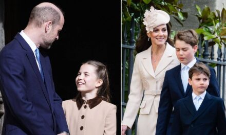 Prince George a l&rsquo;air si grand aux côtés de ses frères et sœurs Charlotte et Louis au service royal de Pâques – meilleures photos