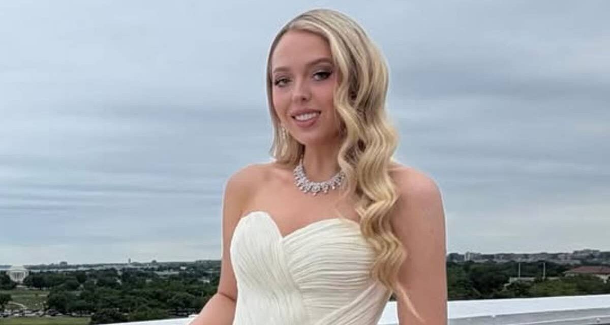 Tiffany Trump éblouit dans une robe de mariée blanche et romantique pour le dîner d&rsquo;État