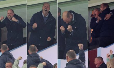 Le prince William traverse toutes les émotions alors qu&rsquo;il encourage Aston Villa lors de son apparition surprise au match de football.